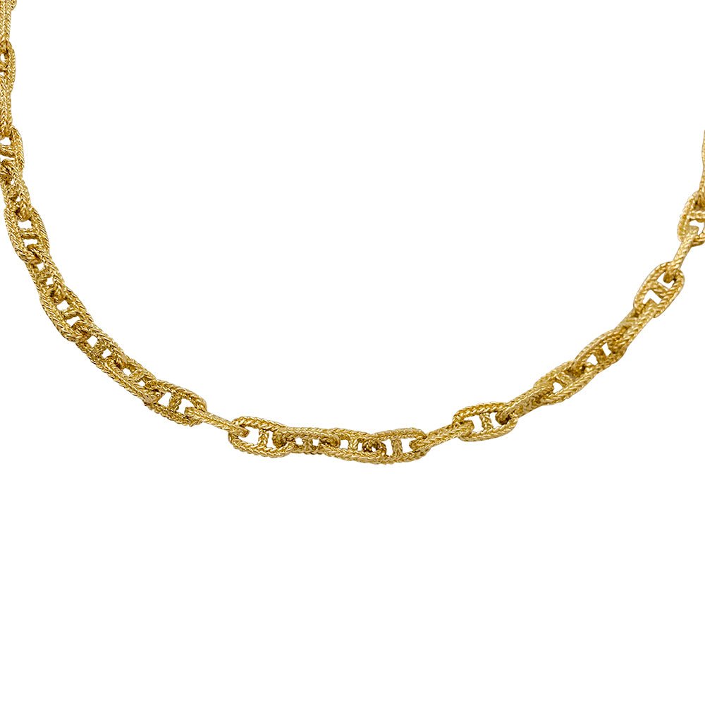 Collier or jaune, maille marine - Castafiore