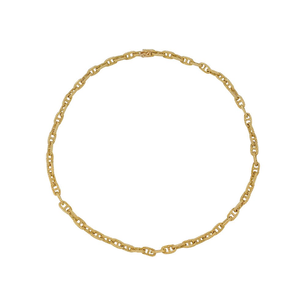 Collier or jaune, maille marine - Castafiore