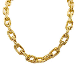 Collier or jaune, maille marine. - Castafiore