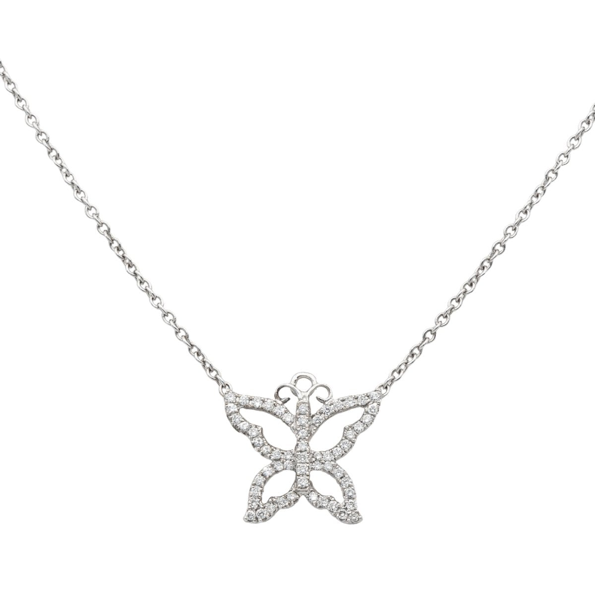 Collier papillon en or blanc et diamants - Castafiore
