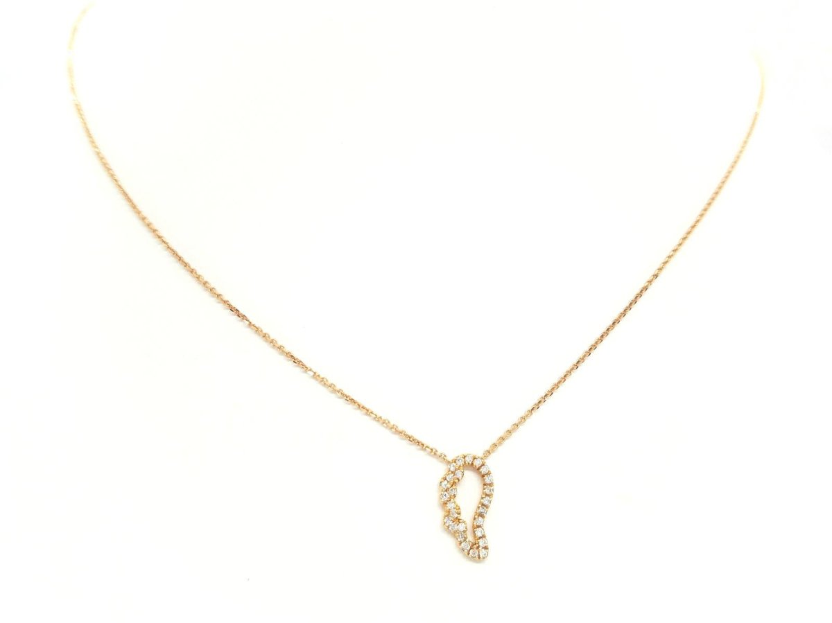 Collier Pendentif Aile d'ange en or rose et diamant - Castafiore
