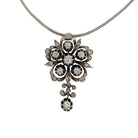 Collier Pendentif broche en or blanc, argent et diamants - Castafiore