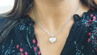 Collier pendentif coeur en or blanc et diamants - Castafiore