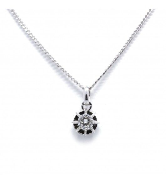 Collier Pendentif en or blanc et diamant - Castafiore