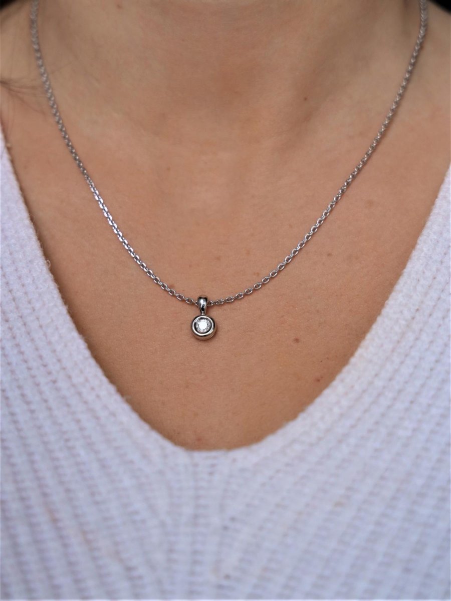 Collier Pendentif en or blanc et diamant - Castafiore