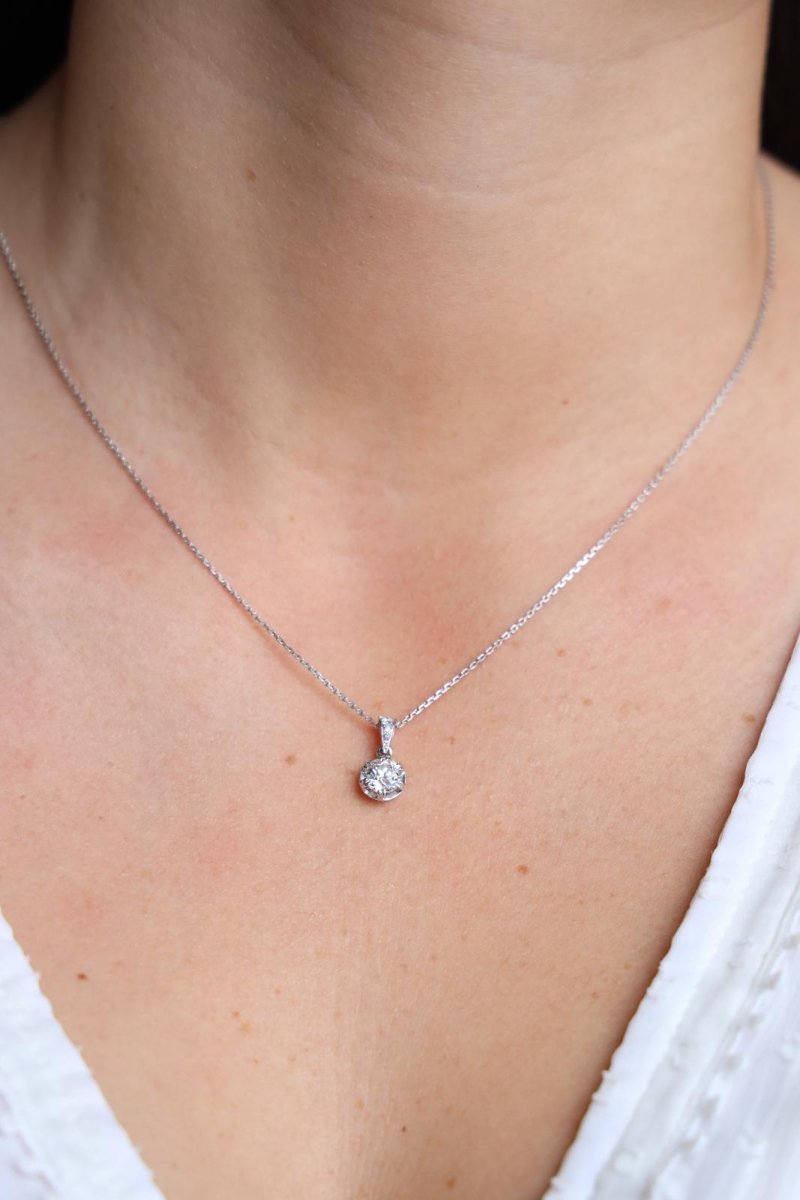 Collier Pendentif en or blanc et diamant - Castafiore