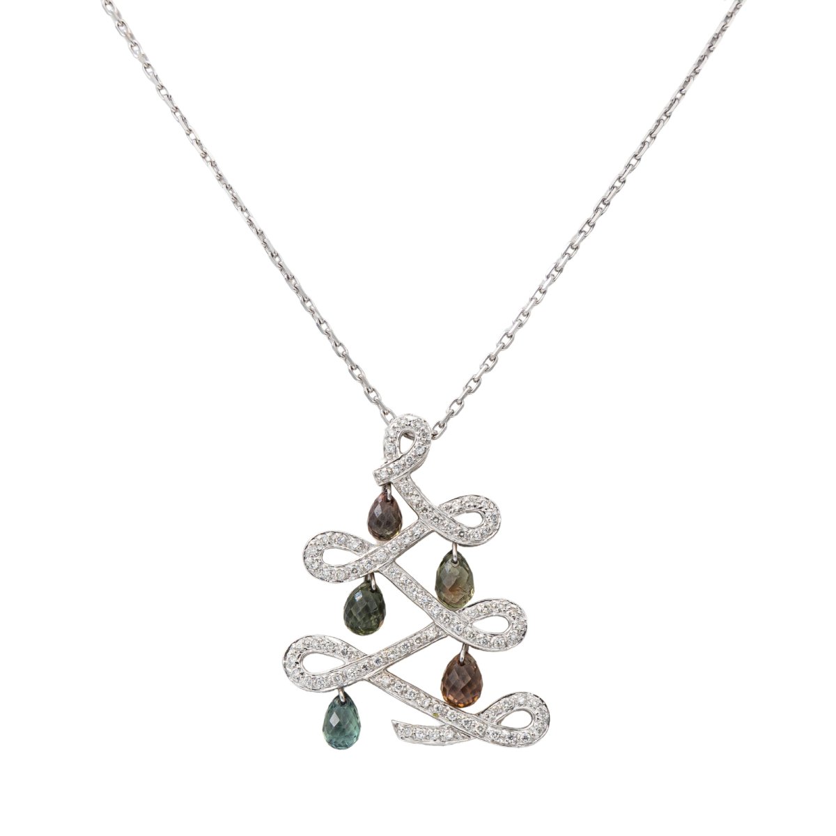 Collier pendentif en or blanc et diamants - Castafiore