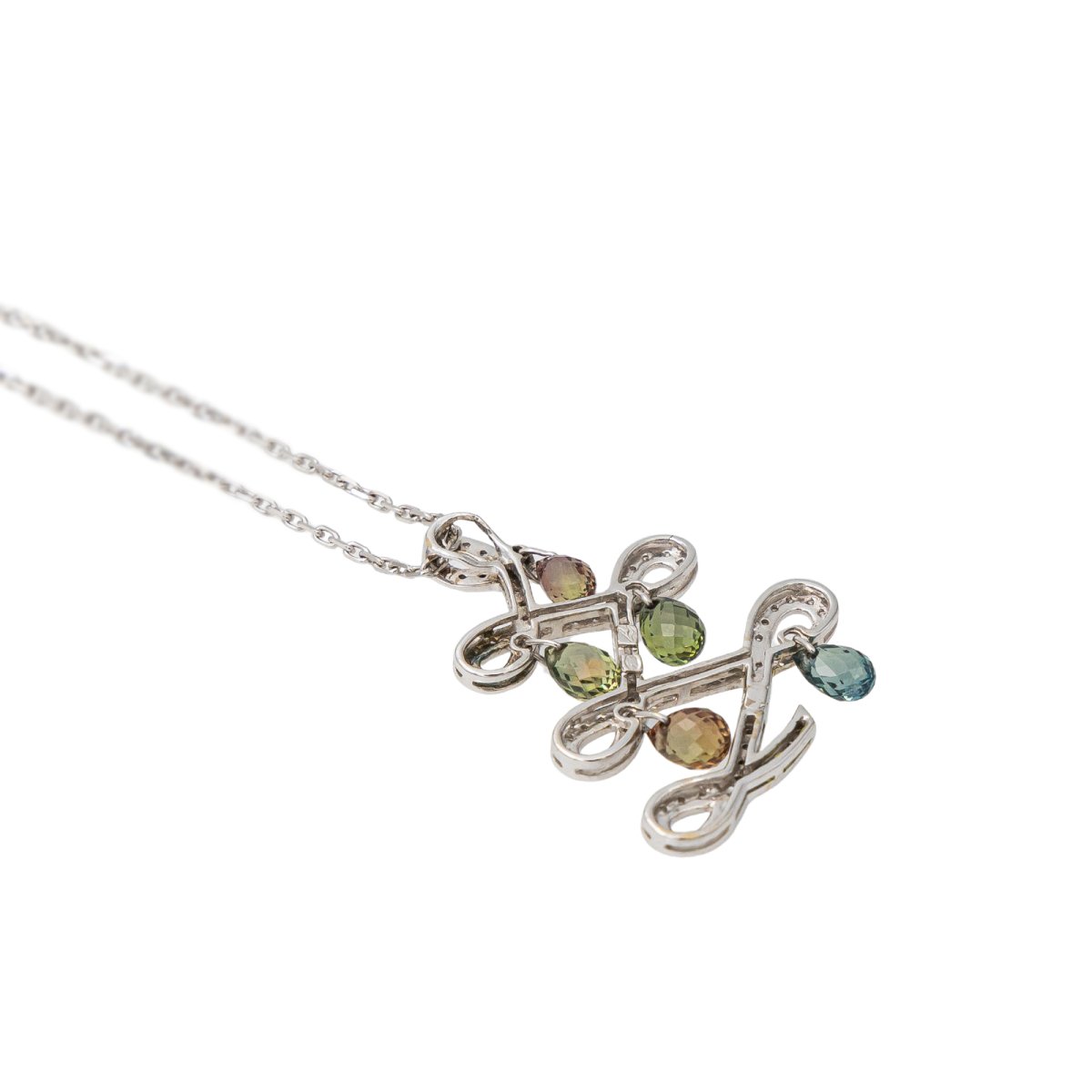 Collier pendentif en or blanc et diamants - Castafiore
