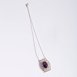 Collier Pendentif en or blanc et en améthyste et diamant - Castafiore