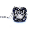 Collier Pendentif en or blanc, saphirs et diamants - Castafiore