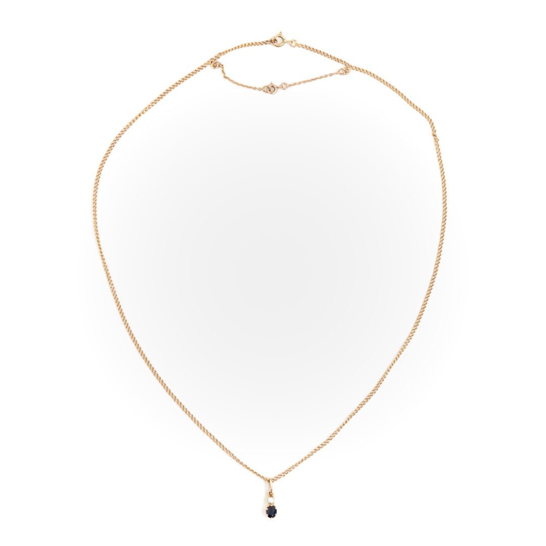 Collier Pendentif en or jaune, diamant et saphir - Castafiore