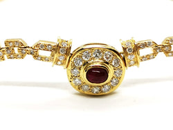 Collier Pendentif en or jaune, diamants et rubis - Castafiore