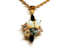 Collier Pendentif en or jaune, diamants, opales, aigue-marine et saphirs - Castafiore