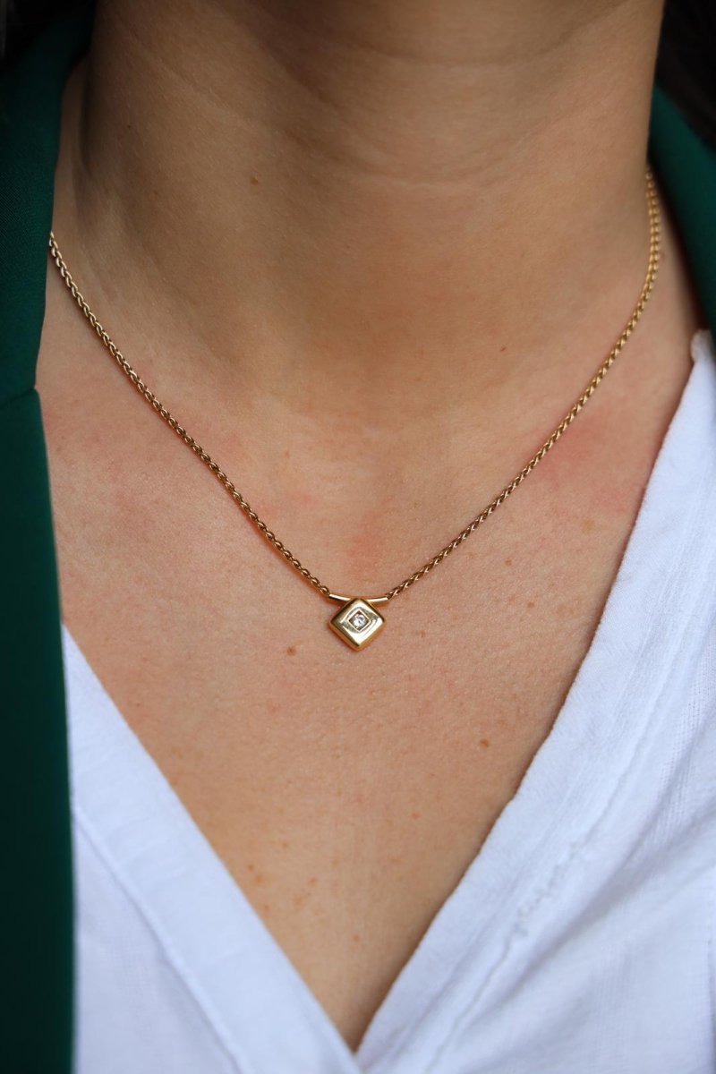 Collier Pendentif en or jaune et diamant - Castafiore
