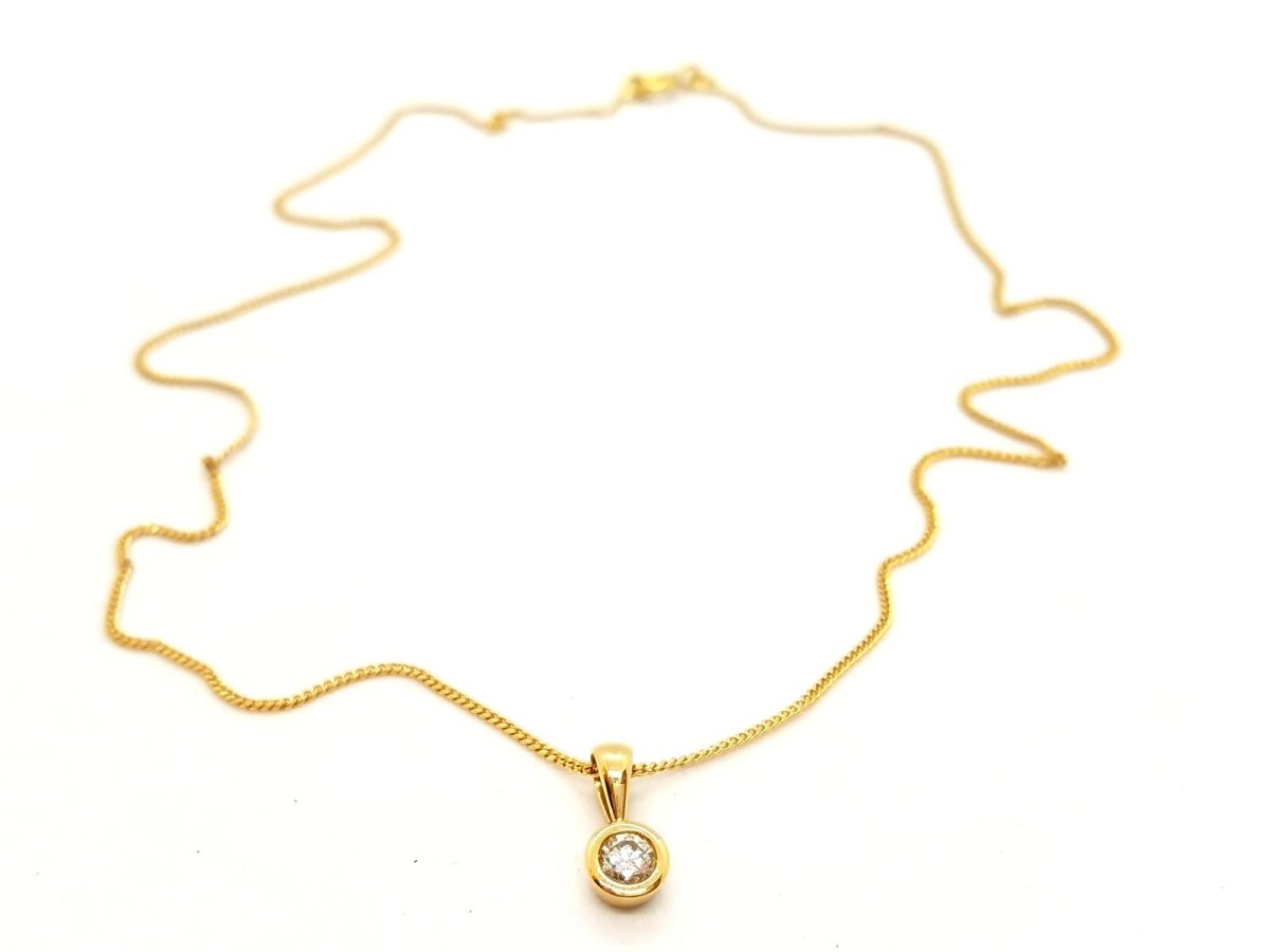 Collier Pendentif en or jaune et diamant - Castafiore