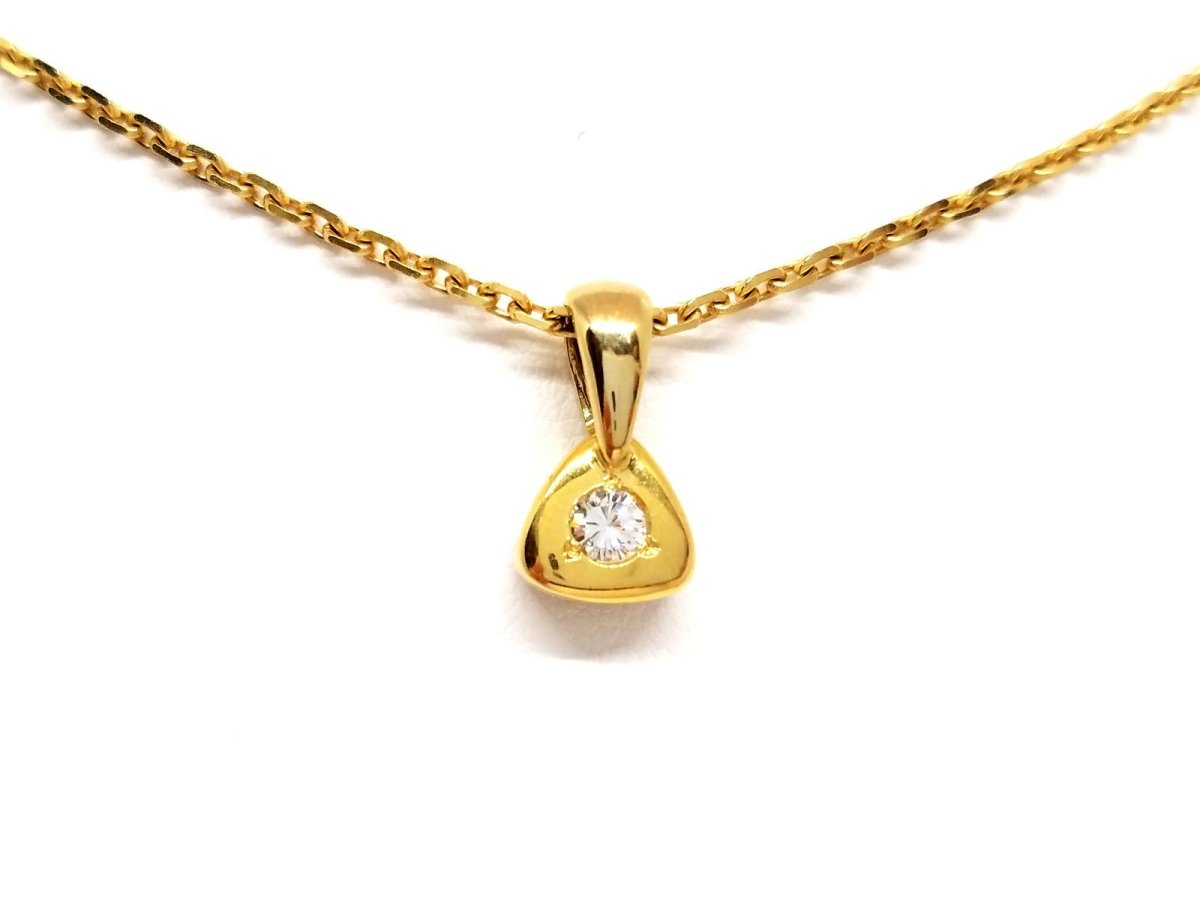 Collier Pendentif en or jaune et diamants - Castafiore