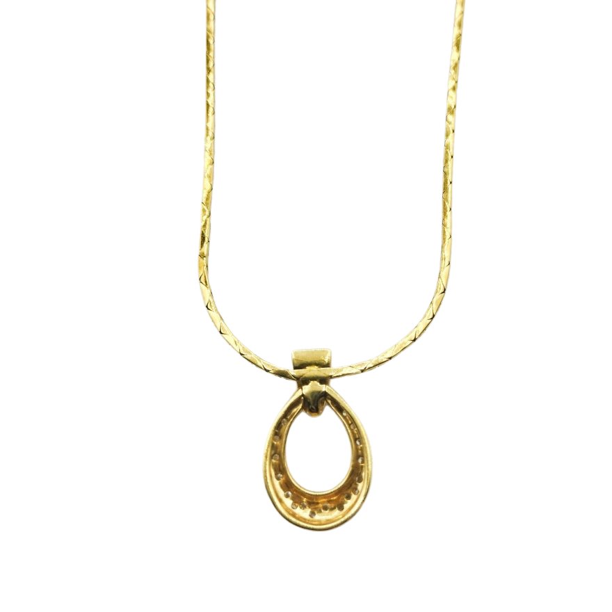 Collier Pendentif en or jaune et diamants - Castafiore