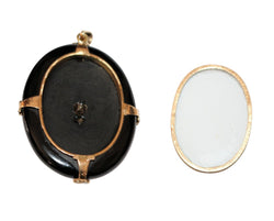 Collier Pendentif en or jaune et en onyx et perles - Castafiore