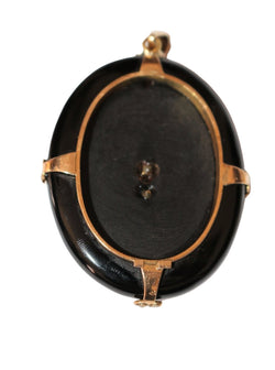 Collier Pendentif en or jaune et en onyx et perles - Castafiore