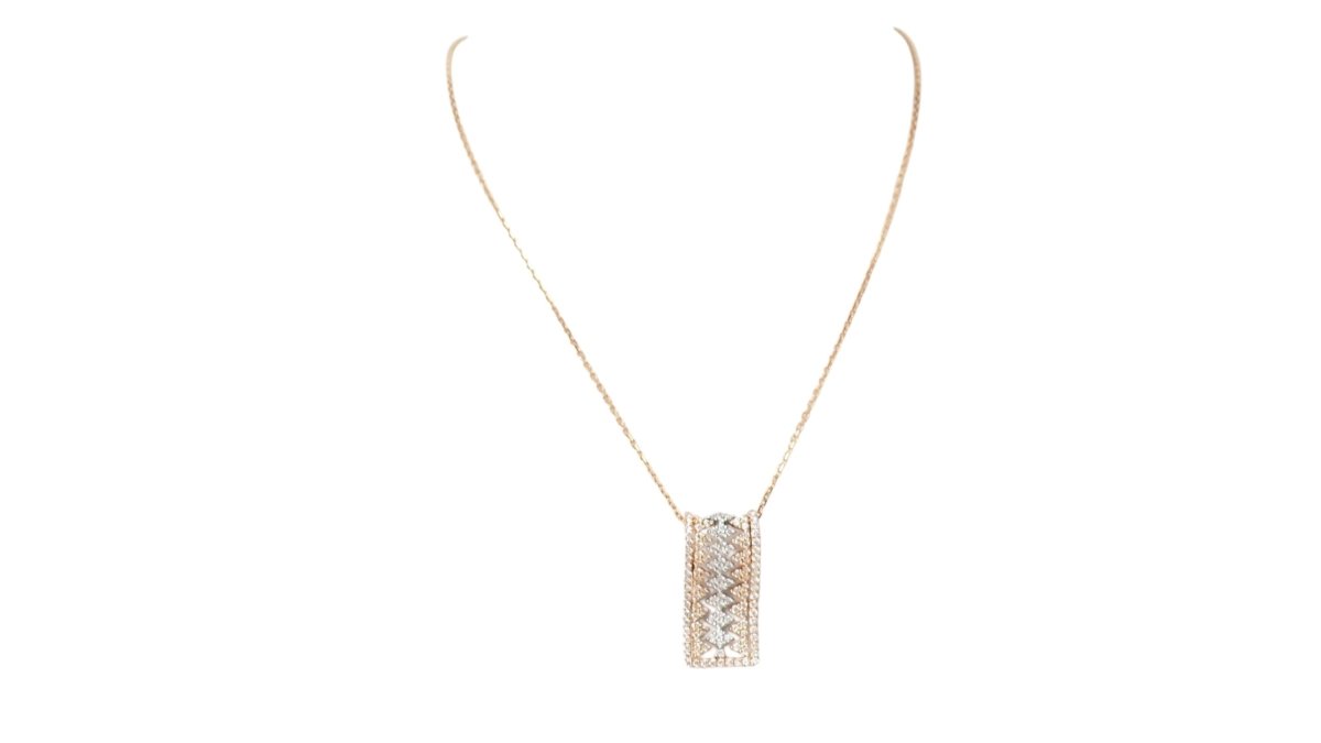 Collier pendentif en or rose et diamants - Castafiore