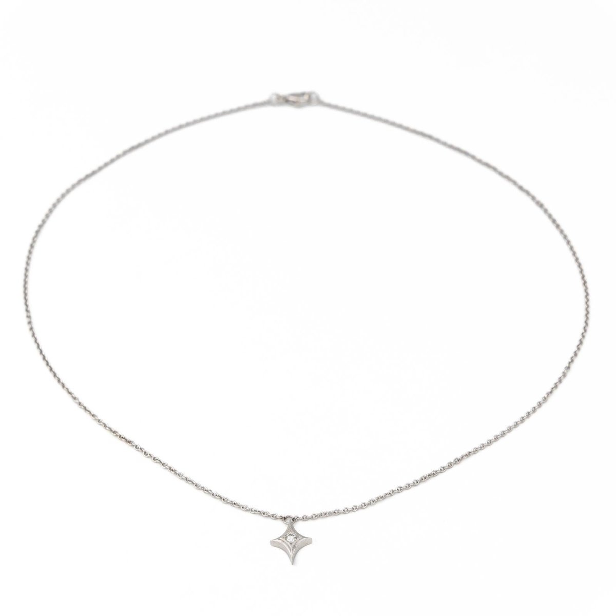 Collier Pendentif étincelle en platine et diamants - Castafiore