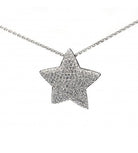 Collier Pendentif étoile en or blanc pavé diamants - Castafiore