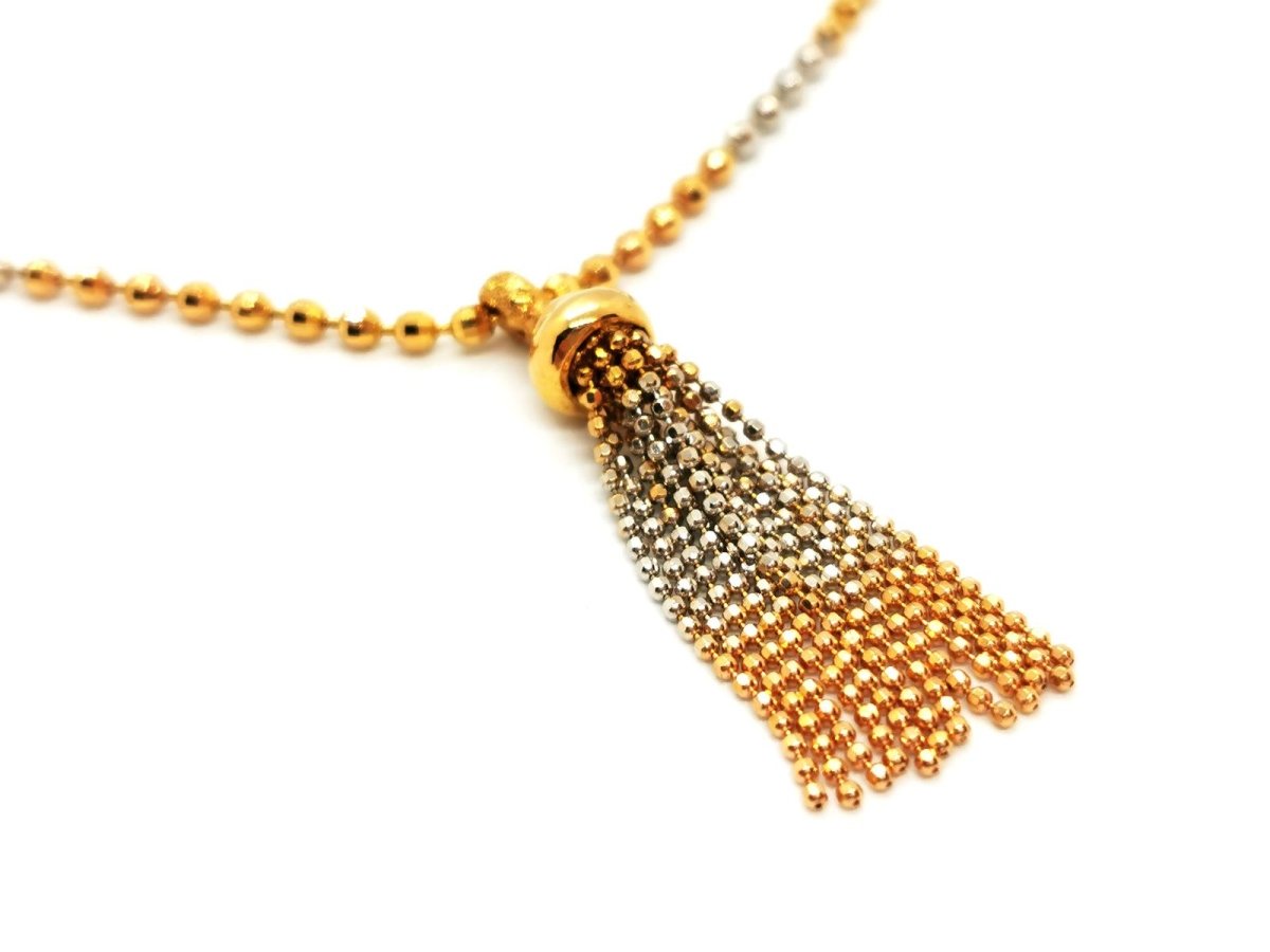 Collier Pendentif maille boule en 3 ors - Castafiore