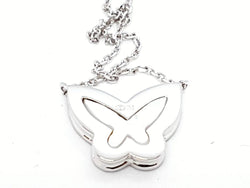 Collier Pendentif papillon en or blanc, nacre et diamant - Castafiore