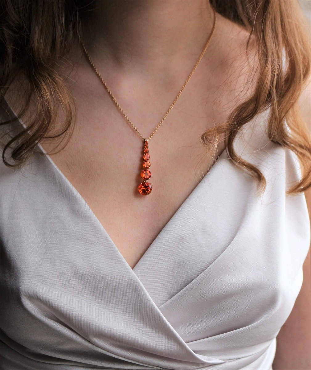 Collier Pendentif ROBERTO DEMEGLIO en or jaune et topazes - Castafiore