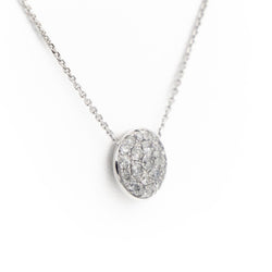 Collier Pendentif rond en or blanc et diamant - Castafiore
