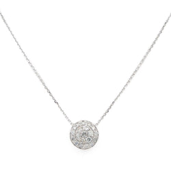 Collier Pendentif rond en or blanc et diamant - Castafiore