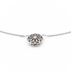 Collier Pendentif rond en or blanc et diamant - Castafiore