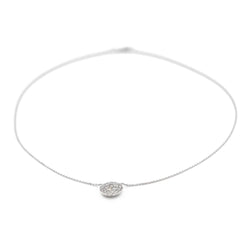 Collier Pendentif rond en or blanc et diamant - Castafiore