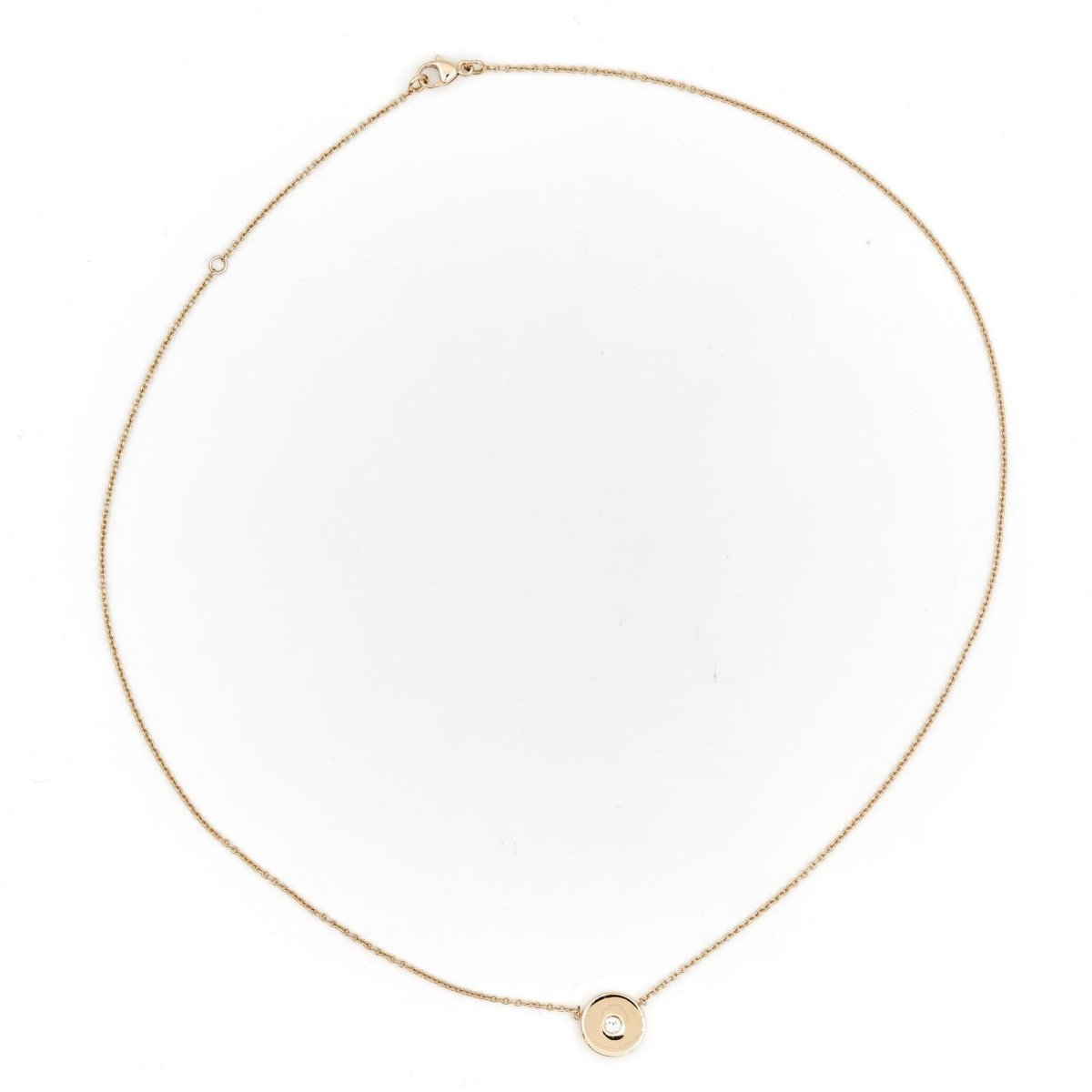 Collier Pendentif rond en or jaune et diamant - Castafiore