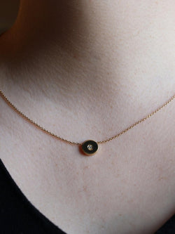 Collier Pendentif rond en or jaune et diamant - Castafiore