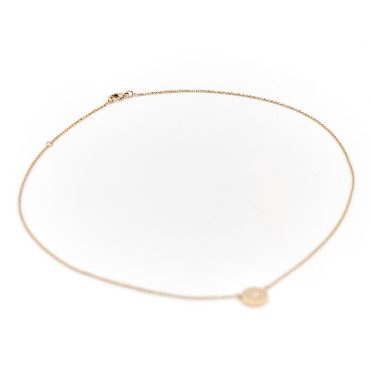 Collier Pendentif rond en or jaune et diamant - Castafiore