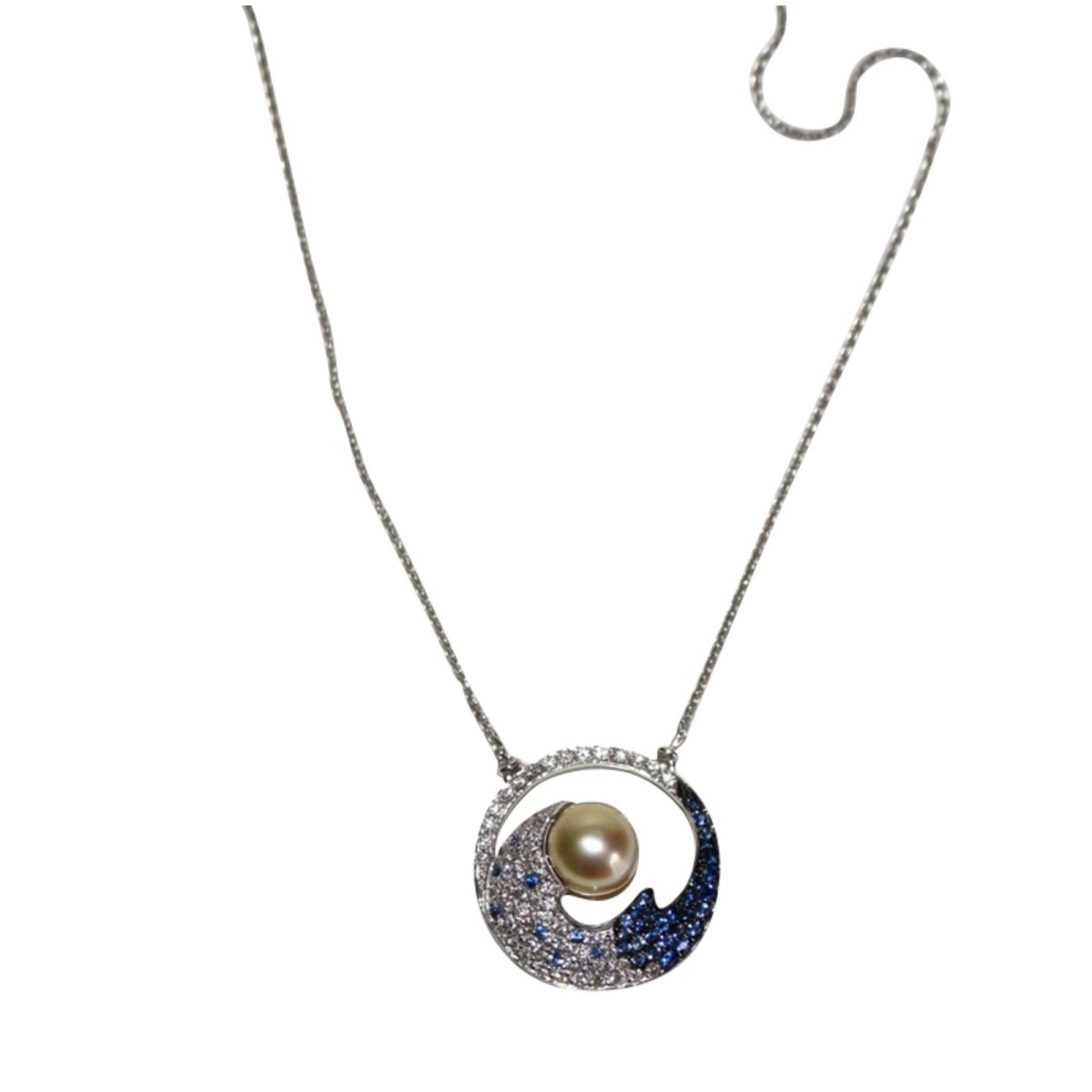 Collier perle, diamants, saphirs - Castafiore
