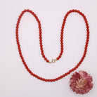 Collier Perles de corail rouge fermoir or jaune - Castafiore
