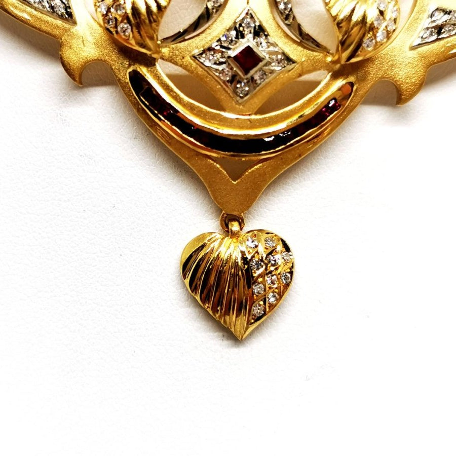 Collier Plastron en or jaune et diamants - Castafiore