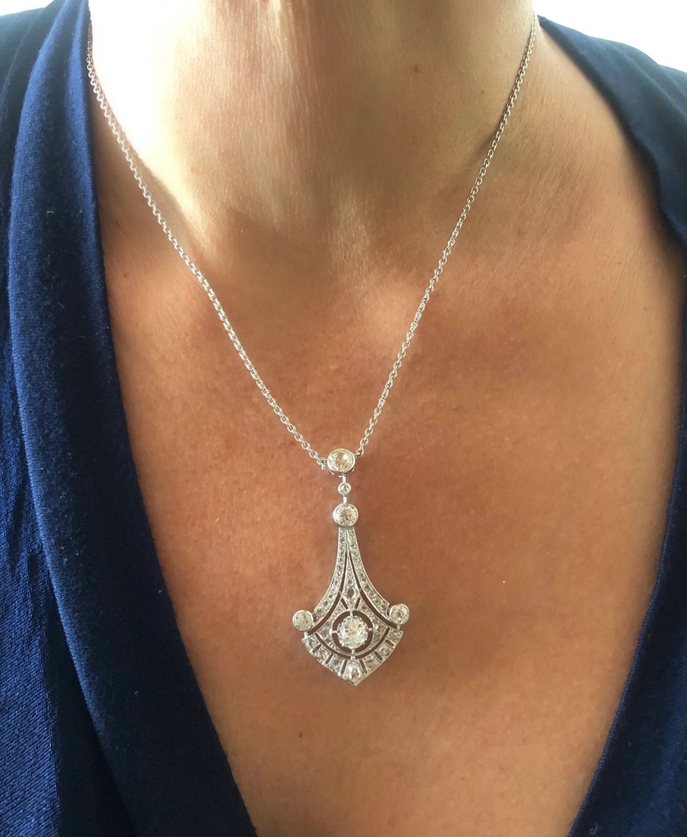 Collier platine et diamant - Castafiore