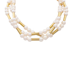 Collier Poiray, "Fuseau", or jaune, perles. - Castafiore