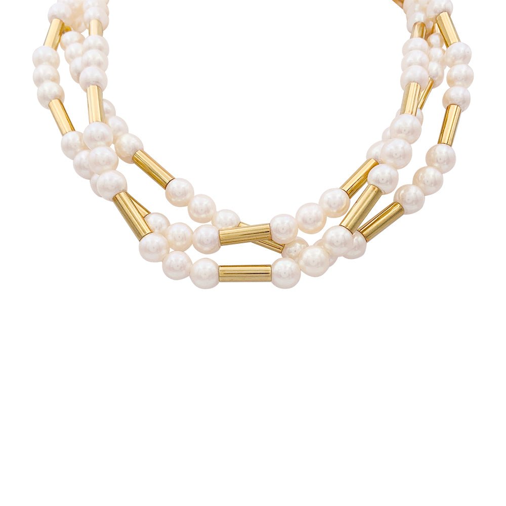 Collier Poiray, "Fuseau", or jaune, perles. - Castafiore