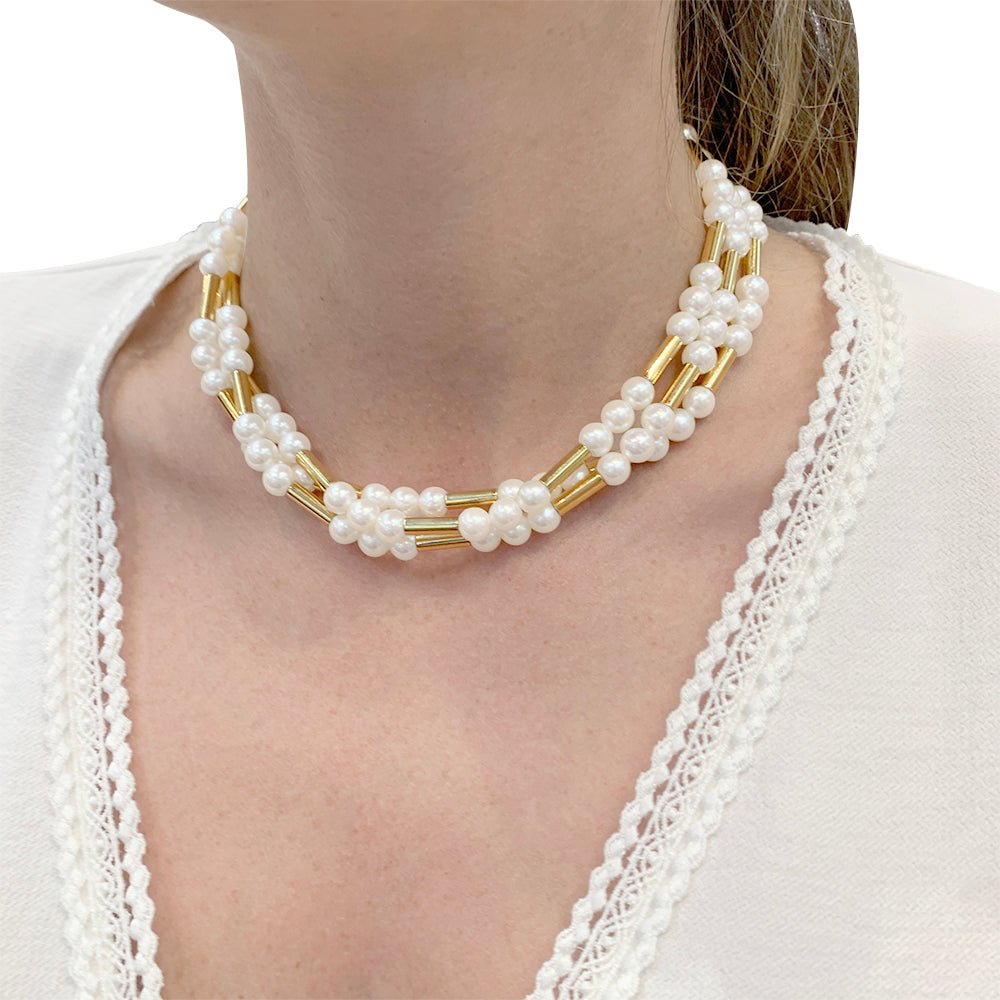 Collier Poiray, "Fuseau", or jaune, perles. - Castafiore