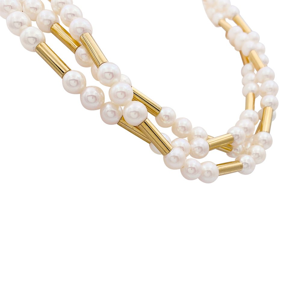 Collier Poiray, "Fuseau", or jaune, perles. - Castafiore