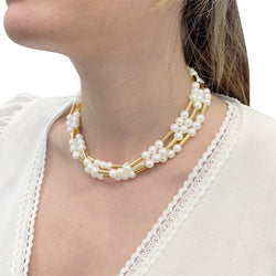 Collier Poiray, "Fuseau", or jaune, perles. - Castafiore