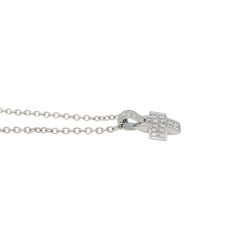Collier Pomellato, "Croix", or blanc et diamants - Castafiore