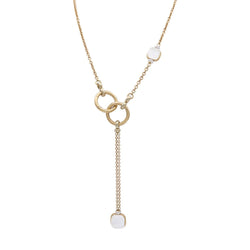 Collier POMELLATO "Nudo" en or rose, diamants, nacres blanches, topazes blanches. - Castafiore