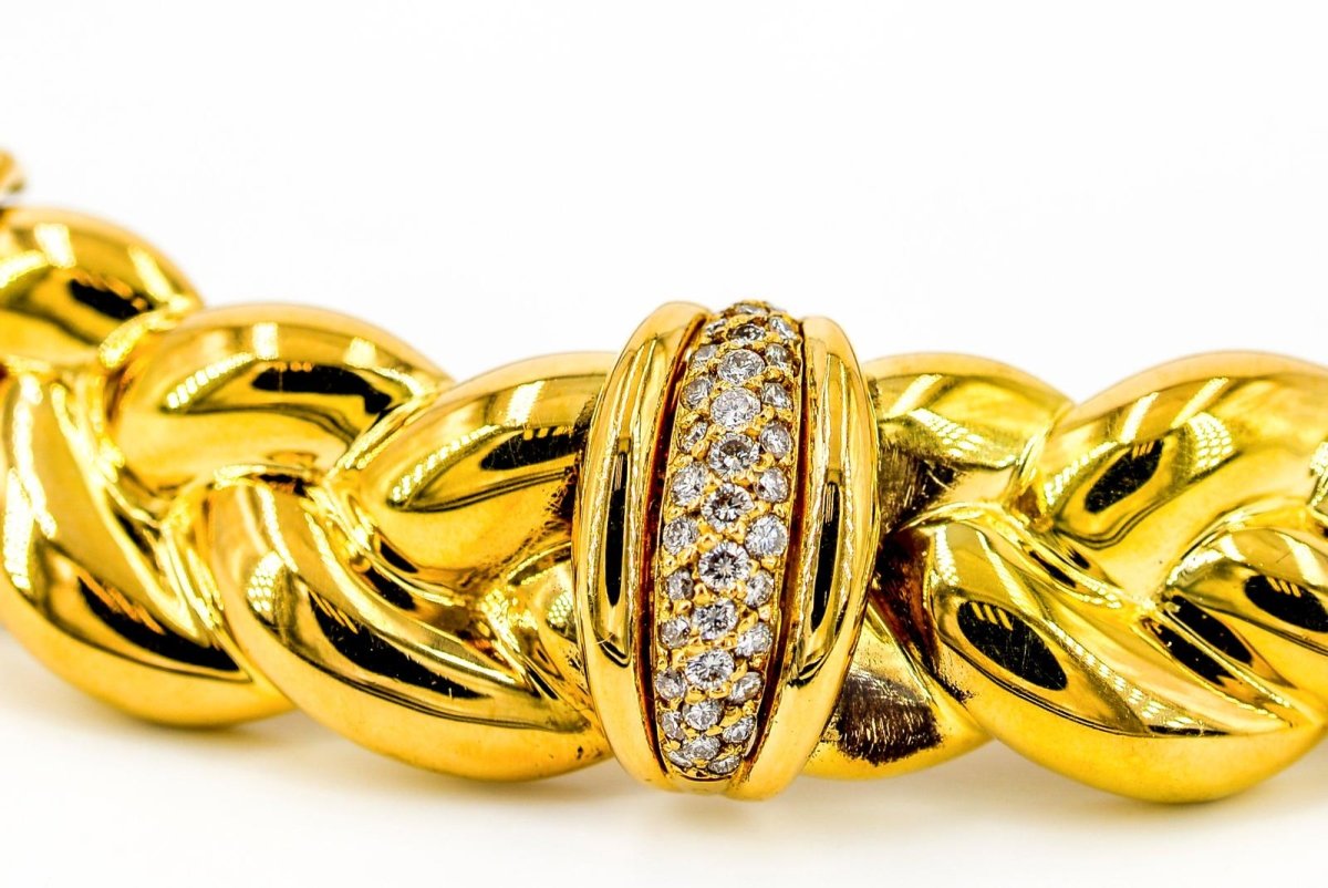 Collier Ras de cou OJ PERRIN en or jaune et diamants - Castafiore