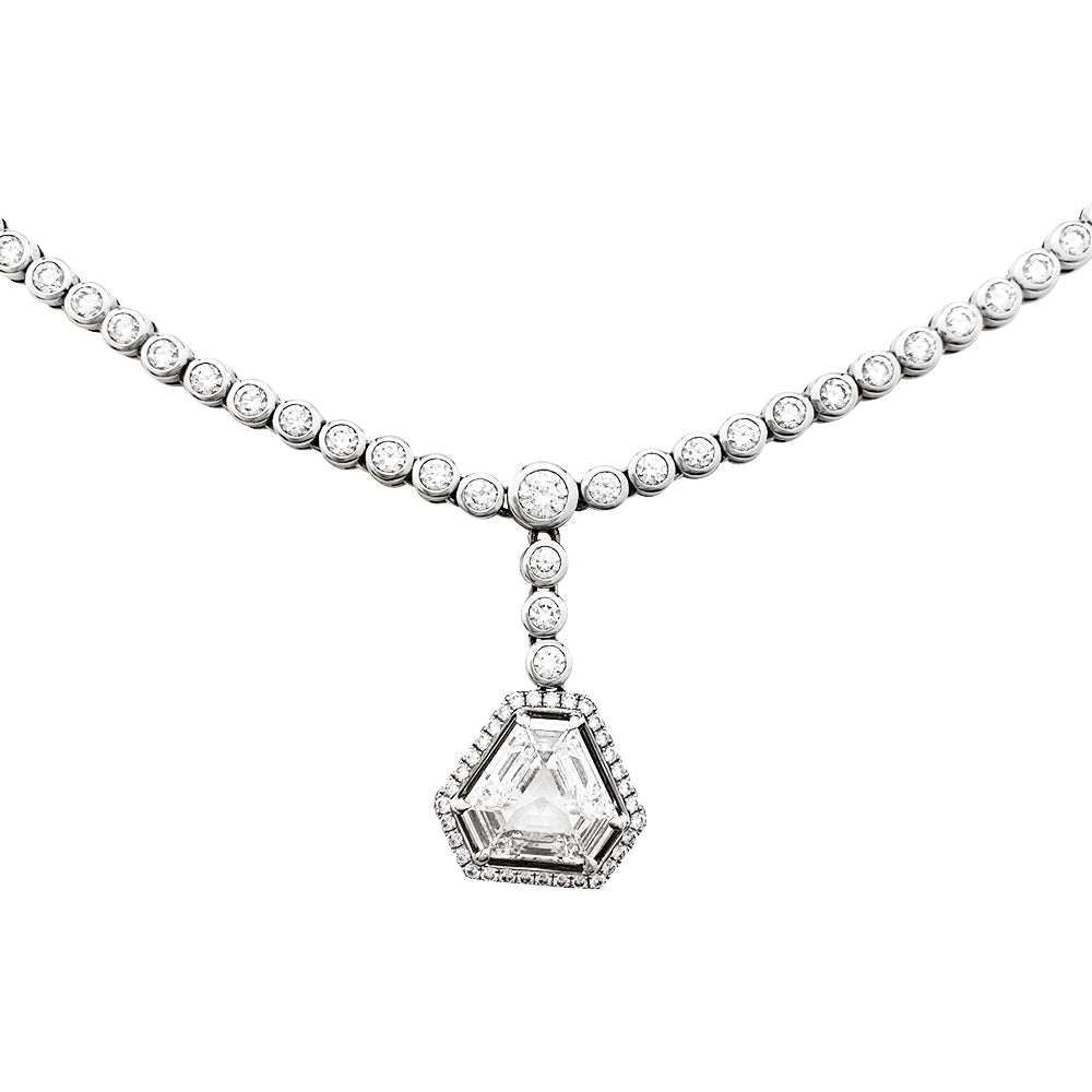 Collier rivière de diamants en or blanc - Castafiore