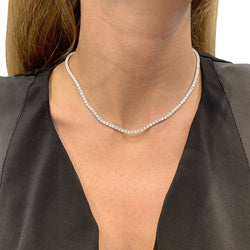 Collier rivière diamants en or blanc - Castafiore